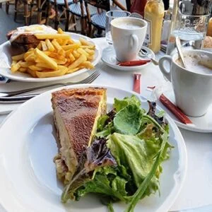 Lunch at a cafe in Paris France