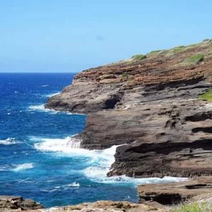 Scenic ocean coastal view of Honolulu Hawaii
