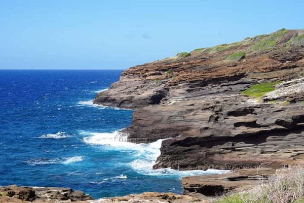 Scenic ocean coastal view of Honolulu Hawaii