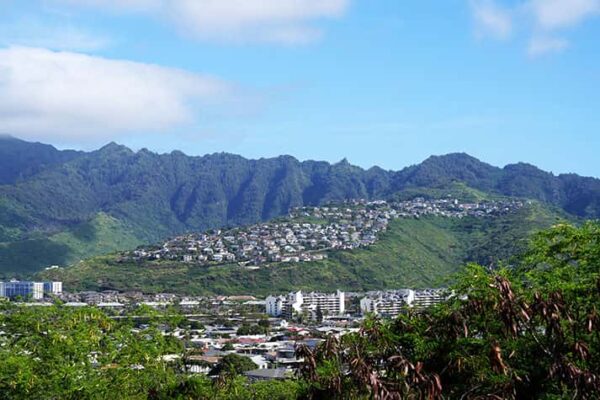 Scenic view of houses in Honolulu Hawaii