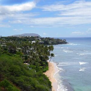 Scenic coast view in Honolulu Hawaii