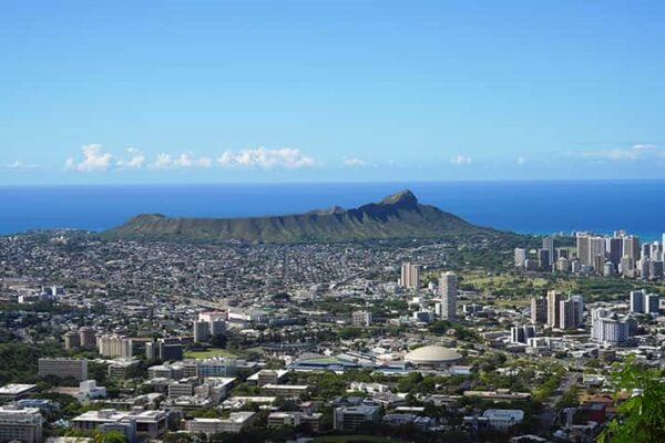 Scenic view of Diamond Head Crater in Honolulu Hawaii