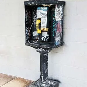 Old public phone in Honolulu Hawaii