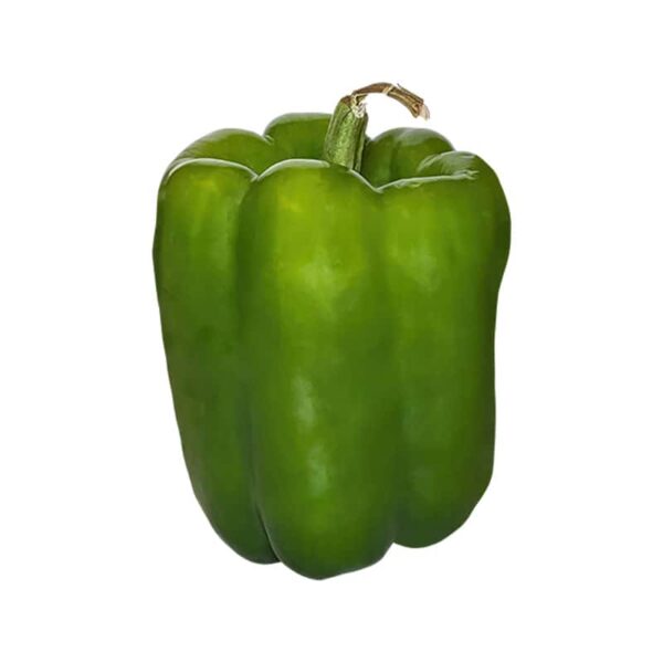 Green Bell Pepper on a white background