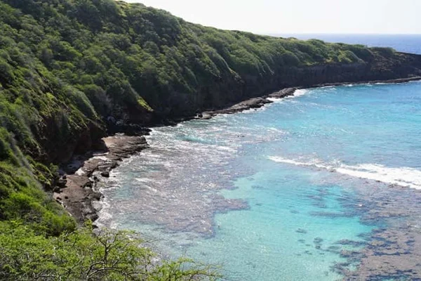Scenic coast view of Honolulu on the island of Oahu Hawaii