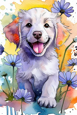 Digital Golden Retriever Art