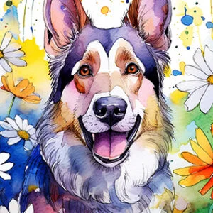 German Shepherd digital dog art