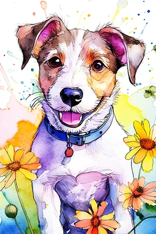 Jack Russell Terrier digital dog art