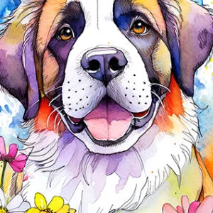 St. Bernard digital dog art