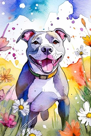 Pit Bull digital dog art