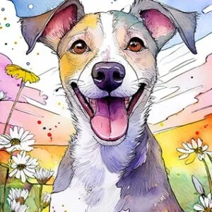 Digital Greyhound Dog Art
