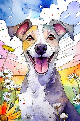 Digital Greyhound Dog Art