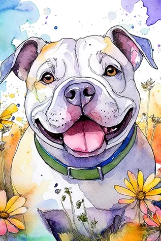 Digital Bulldog Dog Art