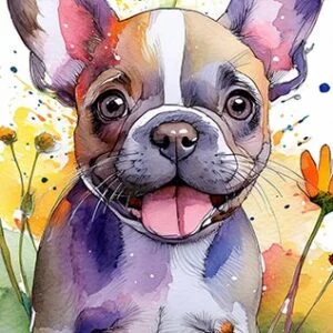 Digital French Bulldog Dog Art
