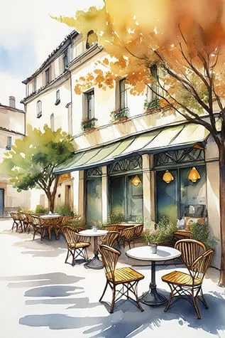 Outdoor Cafe Digital Art