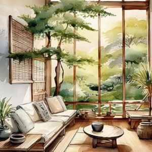 Wabi Sabi Living Room Digital Art