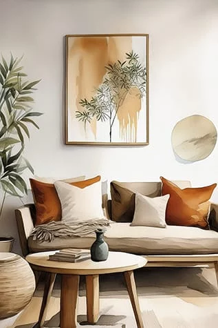 Wabi Sabi Living Room Digital Art