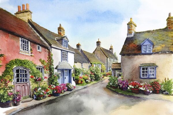 Quaint English Village Digital Art