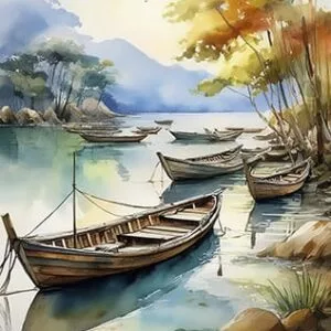 Wabi Sabi Rowboats #2 Digital Art