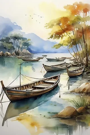 Wabi Sabi Rowboats #2 Digital Art