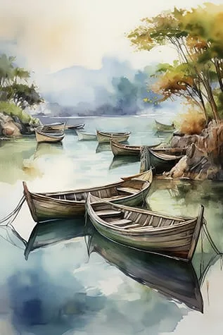 Wabi Sabi Rowboats #3 Digital Art