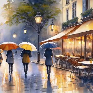 Walking in the Rain Digital Art