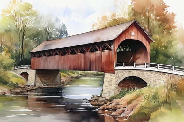 Covered Bridge Digital Art