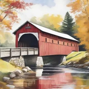 Covered Bridge #2 Digital Art