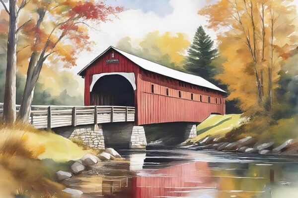 Covered Bridge #2 Digital Art