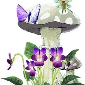 Fairy Sitting on a Mushroom Digital Art